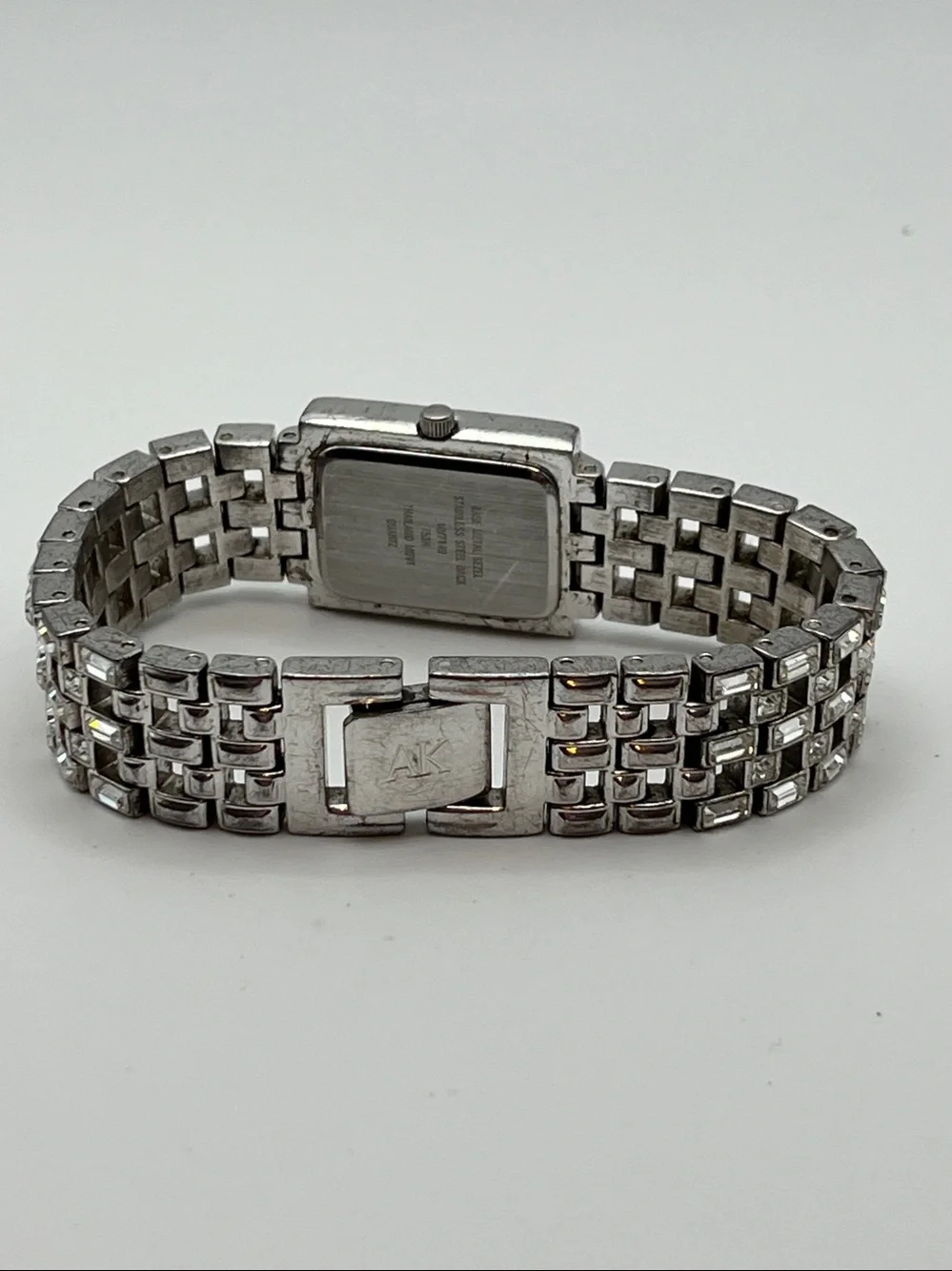 Anne Klein Silver Crystal-Accented Bracelet Watch